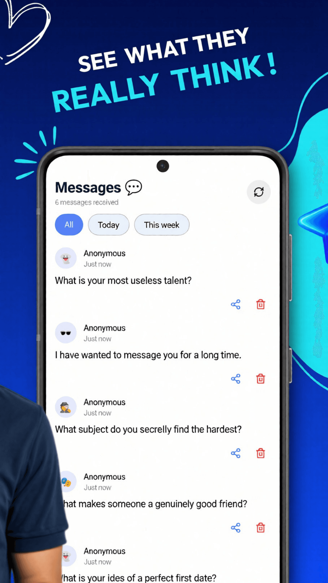 Mystery Messages Step 3 - Ask anonymous questions