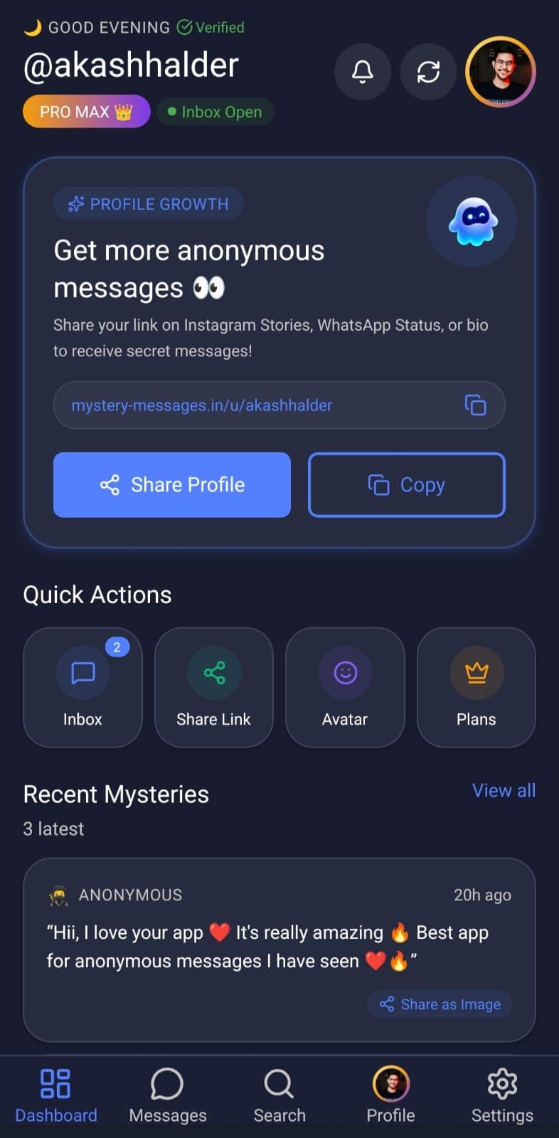 Mystery Messages Step 8 - Unlock PRO and PRO MAX features