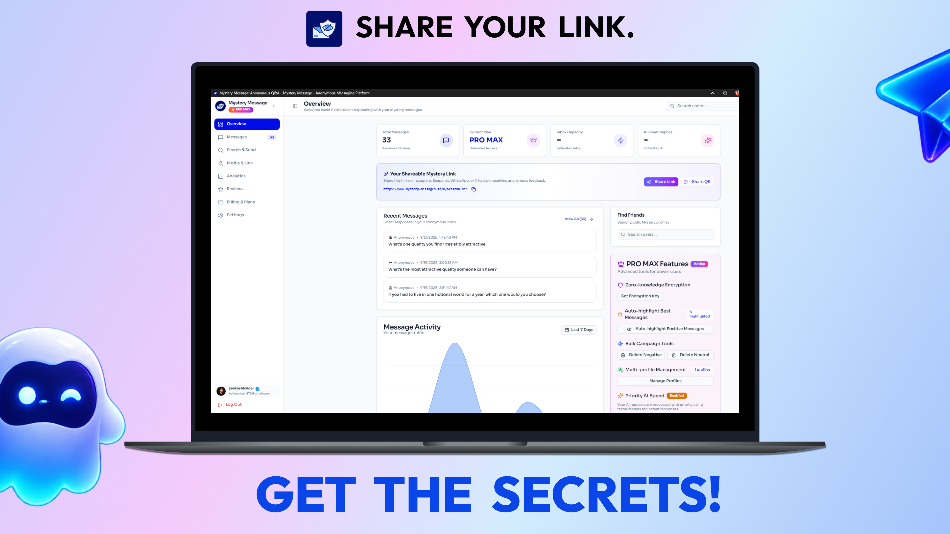 Mystery Message Desktop Overview & Dashboard